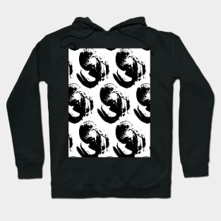 Black doodles on a white background Hoodie